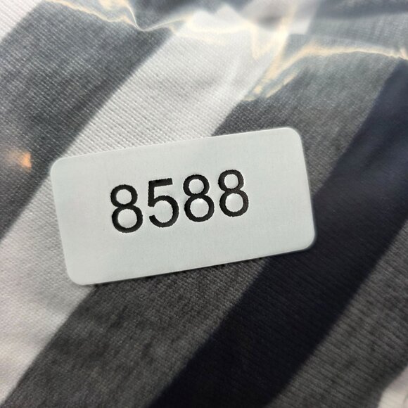 Womens LuLaRoe Gray & White Striped Emily Dress Long Sleeve V Neck Stretch L - Picture 8 of 8